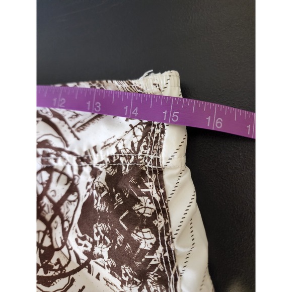 Pacific & Co Swim Trunks Men Small Brown‎ All Over Print Drawstring Boardshorts - Picture 7 of 12